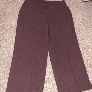 Speckled wide leg cuffed trousers